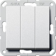 Gira - Installationsschalter Wippschalter Wechsel 3fach 283226 System 55 Farbe Alu