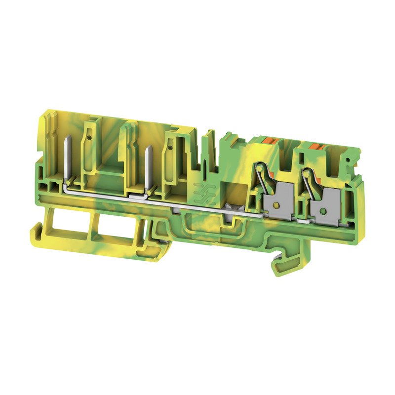Weidmüller - Durchgangs-Reihenklemme Klemme APGTB 4 PE 4C/2 DL PUSH IN, 4 mm² − 50 Stück