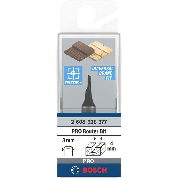 Bosch - Fräser PRO Nutfräser, 2608628377 einschneidig 4 x L 8