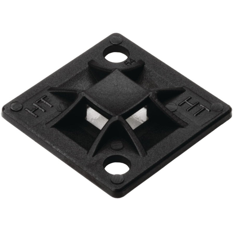 HellermannTyton - Befestigungssockel und -element für Kabelbinder Montagesockel QM20A-PA66-BK-C1 20x20mm schwarz − 100 Stück