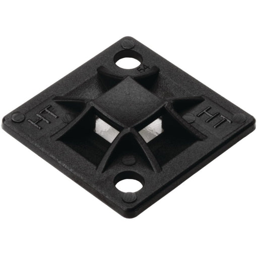 HellermannTyton - Befestigungssockel und -element für Kabelbinder Montagesockel QM20A-PA66-BK-C1 20x20mm schwarz − 100 Stück