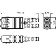 Telegärtner - LWL-Steckverbinder STX IP20 SC-RJ Stecker 100007595 POF,f. Kabel 2,6-3mm