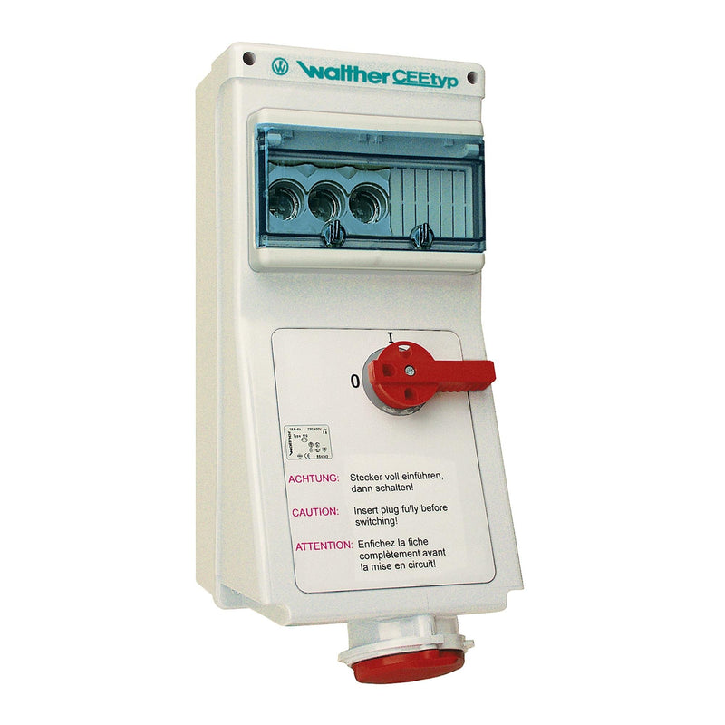 Walther Werke - CEE-Steckdose abschaltbar, abgesichert (IEC 60309) Wandsteckdose AL110406SN 16A 4P 6h