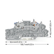 WAGO - Installations-Etagenklemme Installationsetagenklemme 2203-6551 2,5 mm² Hybrid − 50 Stück