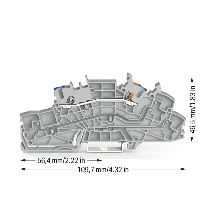 WAGO - Installations-Etagenklemme Installationsetagenklemme 2203-6551 2,5 mm² Hybrid − 50 Stück