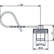 Telegärtner - Staubschutz für Steckverbindungen Buchsenschutzkappe 100022779 STX M12x1, Halteband
