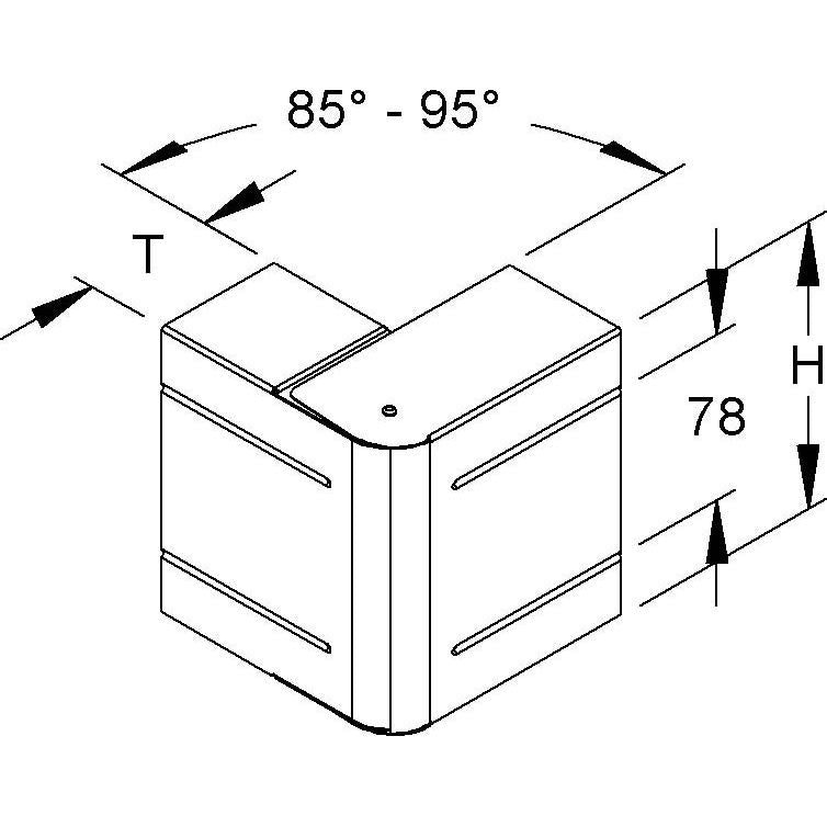 Niedax - Außeneck für Geräteeinbaukanal GK-Außeneck 90Gr. GKAV 170-78T60 WA 170x61mm