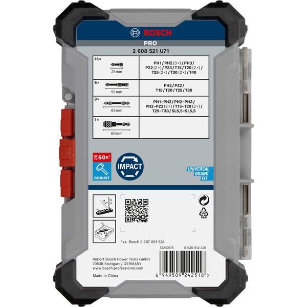 Bosch - Bit-Set PRO Impact Bit Set, 2608521U71VE(31) Display, 6 x 31-tlg − 6 Packung