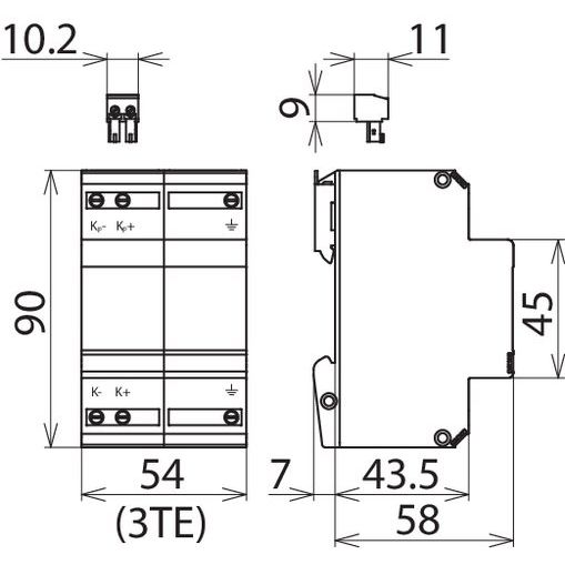 DEHN - Kombi-Ableiter für Informations-/MSR-Technik Kombi-Ableiter BVT KKS ALD 75 Blitzductor VT