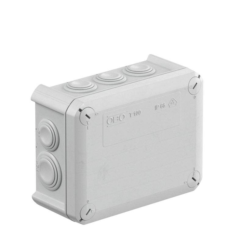 OBO Bettermann - Dose, Gehäuse für Montage auf der Wand/Decke Kabelabzweigkasten T 100 M25-M32 lgr