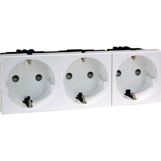 Peha - Schalter-/Steckdosenkombination SCHUKO-Steckdose 3-fach ws D 6213.02 EMS SI 16A 250V 2-pol
