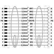 Phoenix Contact - Rundsteckverbinder, Einbau (mit Leitung) Steckverbinder beidseitig K-8E-M23M8/5#1622248 kunststoffumspritzt − 2 Stück