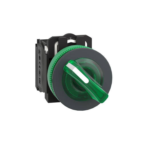 Schneider Electric - Wahlschalter, Komplettgerät Leuchtwahlschalter XB5FK123B5 gn,24V,1Ö1S,2St