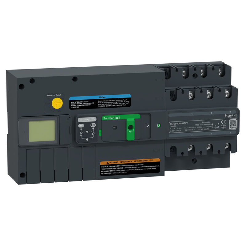 Schneider Electric - Lastschalter Netzumschaltung autom. TA16D3L0804TPE 80A 3P LCD 400VAC