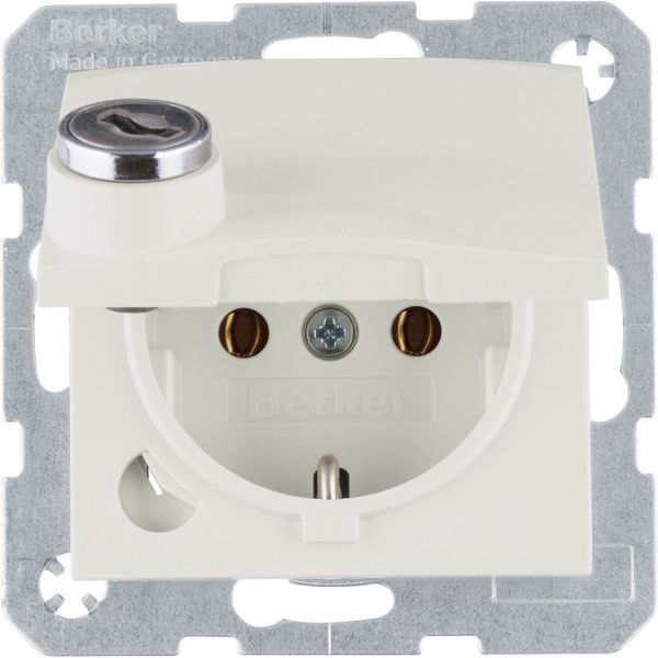 Berker - Steckdose SCHUKO-Steckdose ws/glänz 47638982 Steckklemme, Schloss