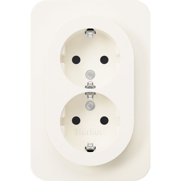 Berker - Steckdose Doppelsteckdose SCHUKO 47592089 R.1 polarweiß glänz