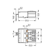 WAGO - Steckverbinder für steckbare Gebäudeinstallation Stecker m. PE-Direktkontat 770-213/002-000 3-polig,schwarz − 100 Stück