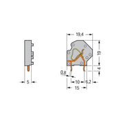 WAGO - Leiterplattenklemme Anreihbare Leiterplattenk. 745-3803/999-950 4mm² − 50 Stück