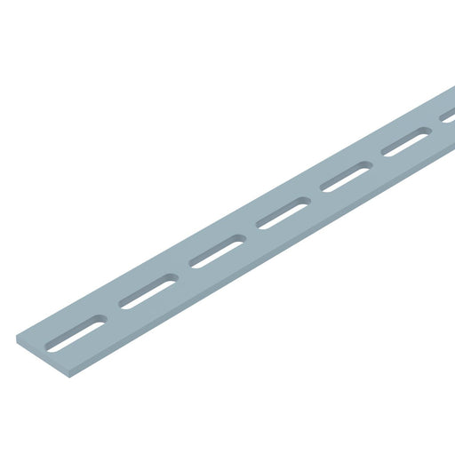 OBO Bettermann Vertr - Befestigungselement für Stiel/Profilschiene Flachstahl Degussa FLA 5 FTK SGR 40x5x3000, silbergr − 15 Meter