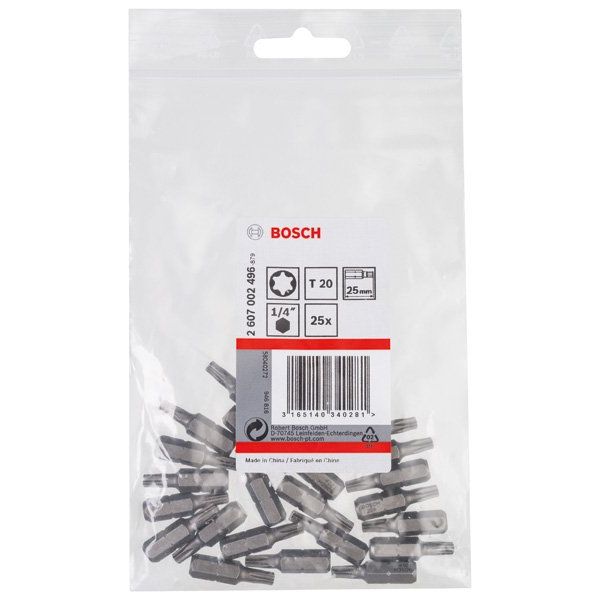 Bosch - Bit Schrauberbit Extra-Hart 2607002496 T20 25 mm 25er-Pack