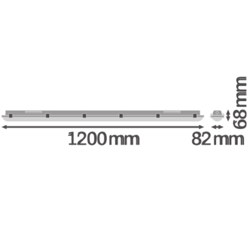 Ledvance - Decken-/Wandleuchte LED-Feuchtraumleuchte DPS1200 32W840IP65GY m.Sensor, 840 − 1 Stück