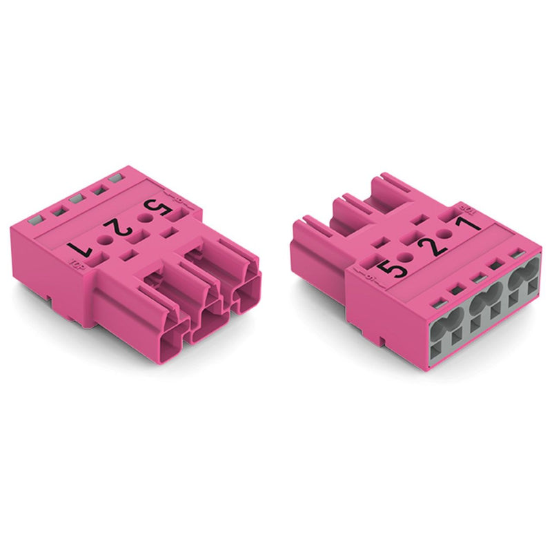 WAGO - Steckverbinder für steckbare Gebäudeinstallation Stecker 3-polig 770-293/081-000 Kod. B,pink − 100 Stück