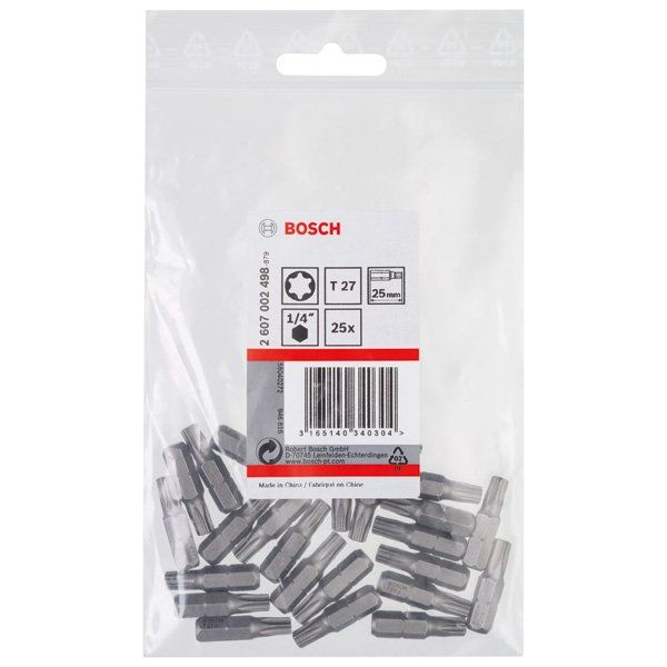 Bosch - Bit Schrauberbit Extra-Hart 2607002498 T27 25 mm 25er-Pack