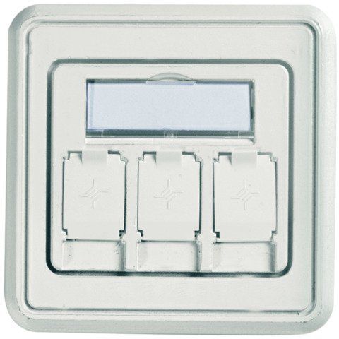 Telegärtner - Kommunikationsanschlussdose Kupfer Modul-Aufnahme 3-fach 100021410 80x80, aws