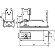 DEHN - Dachleitungshalter für Blitzschutz Dachleitungshalter DLH DG H20 UK8 V2A f.Dach-Wandplatten