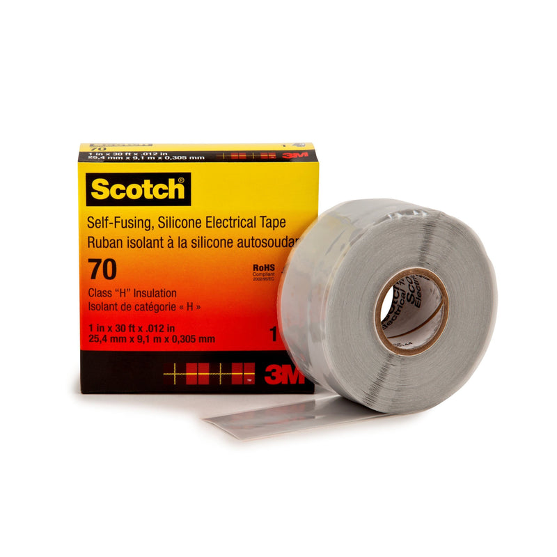 3M - Klebeband Silikon Isolierband Scotch 70 25x9 25 mm x 9 m,hellgrau