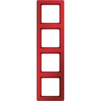 Berker - Abdeckrahmen Rahmen rot, samt 10146062 4-fach