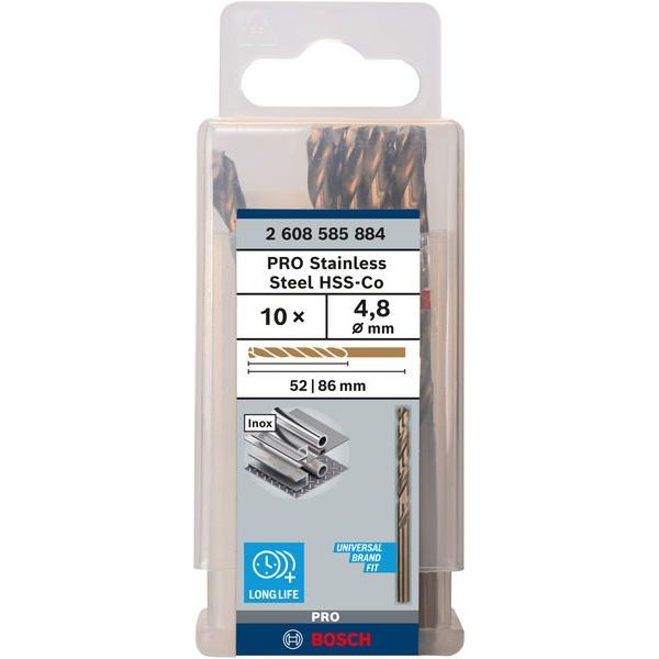Bosch - Bohrer PRO Stainless Steel HSS-Co 2608585884 Spiralbohrer 4,8 x