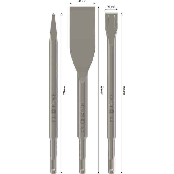 Bosch - Maschinenmeißel PRO SDS plus-5C Meißelset, 2607019159 0 40 20x250 260 250