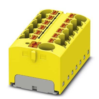 Phoenix Contact - Durchgangs-Reihenklemme Verteilerblock PTFIX 10/12X4 YE − 8 Stück