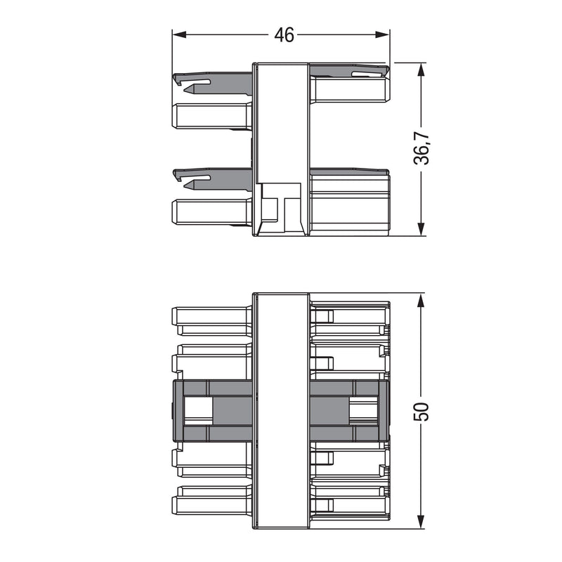 WAGO - Kompaktverteiler für steckbare Gebäudeinstallation Verteiler 770-609 400V 25A 5p. schwarz − 25 Stück
