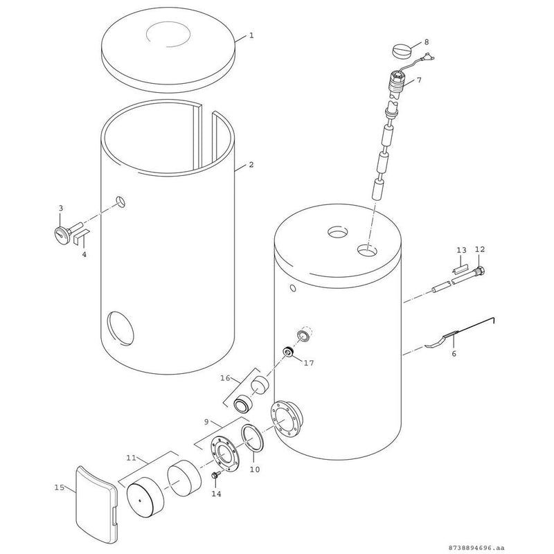 Bosch Thermotechnik - Warmwasserspeicher indirekt beheizt Bival.Warmwasserspeicher WPS390-1EP1C STORA 343L, silber