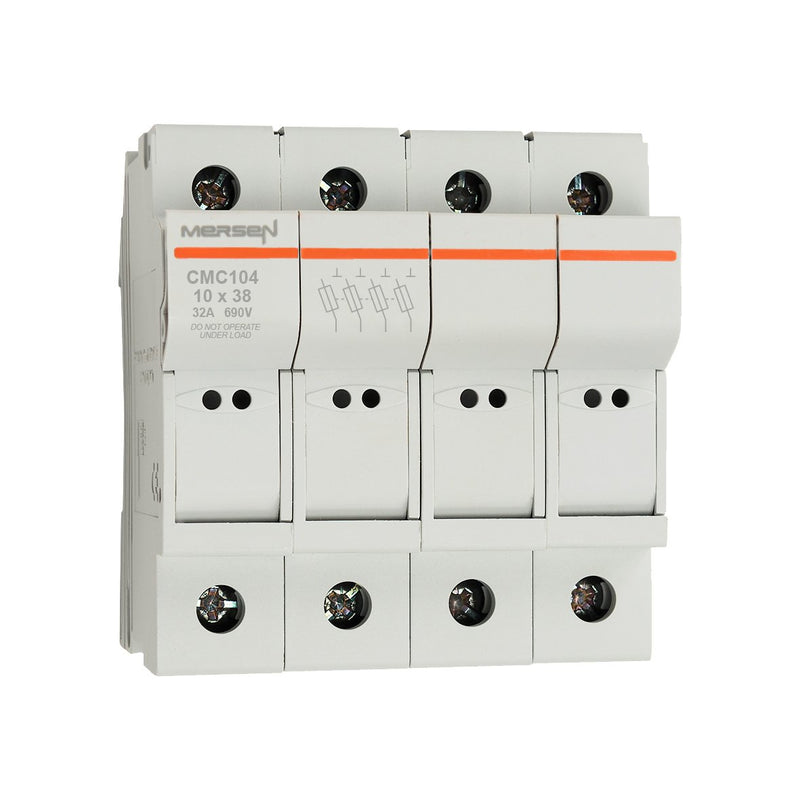 Mersen - Halter für zylindrische Sicherung Sicherungshalter CMC104 10x38 AC690V 32A 4-p − 3 Stück