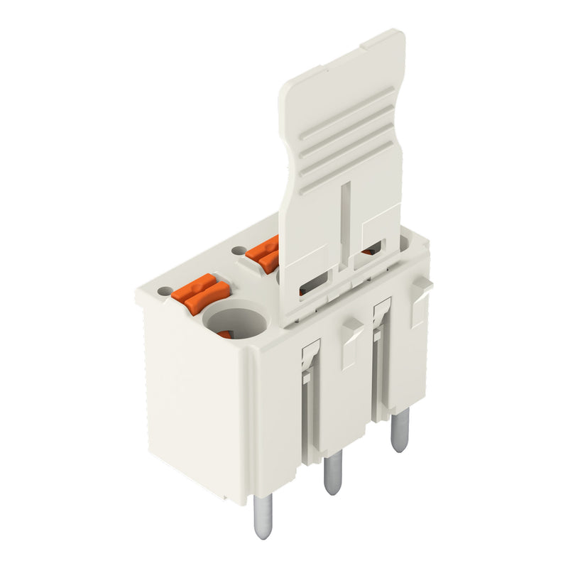 WAGO - Leiterplattensteckverbinder 1-Leiter-THT-Federleiste 2092-3152 CAGE CLAMP,lichtgrau − 100 Stück