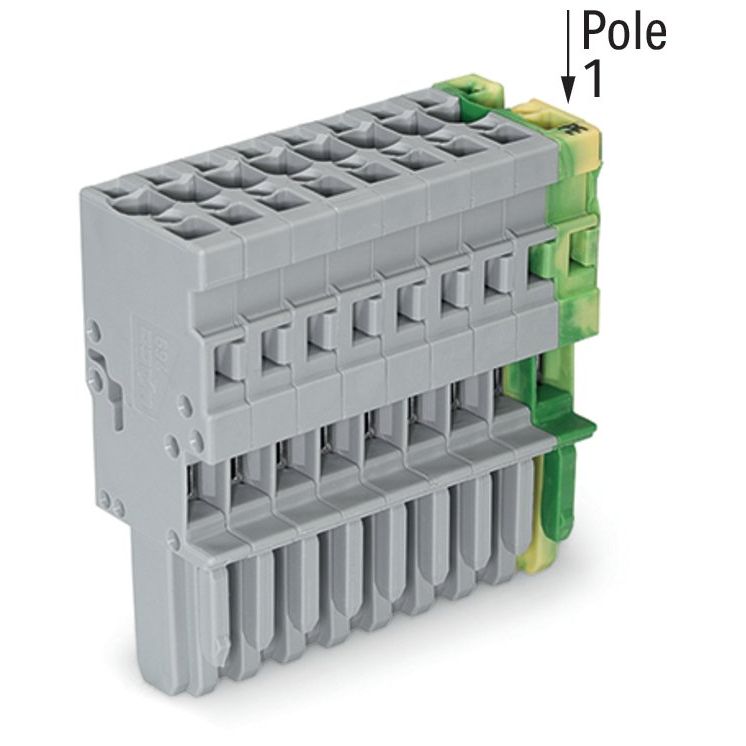 WAGO - Ein- und mehrpolige Klemmenleiste 1-Leiter-Federleiste 769-109/000-036 4mm²,gn-ge/gr − 25 Stück