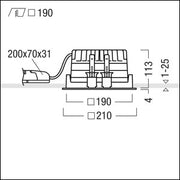 Zumtobel Group - Downlight/Strahler/Flutlicht LED-Deckeneinbauleuchte PANOS EVO #60816118 Q190H 840 LDO FAL WH