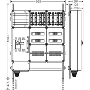 Hensel - Verteilerschrank für Energieversorgung Ladeverteiler Mi EV 22kW 8100 f.8 Ladep. a 22kW