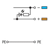 WAGO - Initiator/Aktor-Reihenklemme 4Leitereinspeisenklemme 280-576/281-496 LED grün − 10 Stück