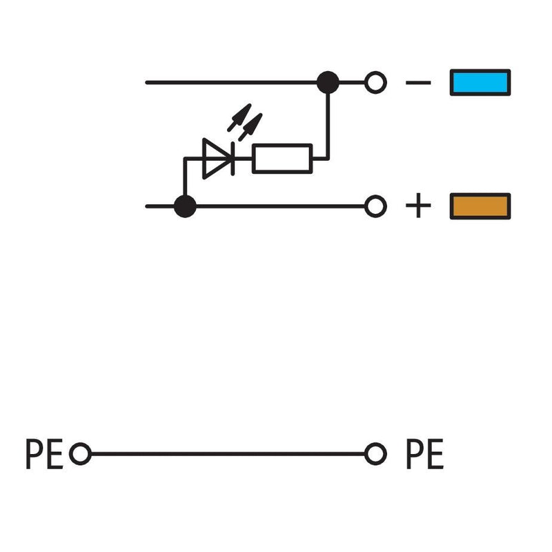 WAGO - Initiator/Aktor-Reihenklemme 4Leitereinspeisenklemme 280-576/281-496 LED grün − 10 Stück
