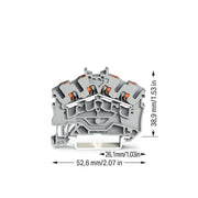 WAGO - Durchgangs-Reihenklemme 4-Leiter-Durchgangsklemme 2202-6401 mit Drücker,2,5 mm² − 100 Stück