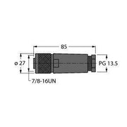 Turck - Rundsteckverbinder, feldkonfektionierbar (Industriesteckverbinder) Steckverbinder B4141-0/13.5 konfektionierbar − 1 Stück