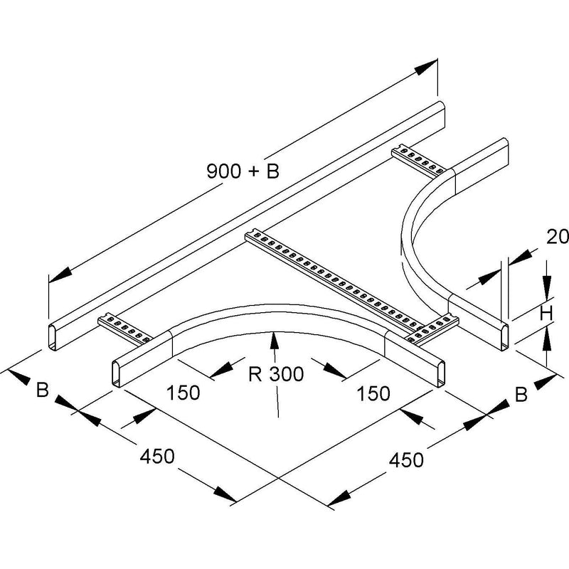 Niedax - T-Stück für Kabelleiter T-Stück KRCT 60.325 F