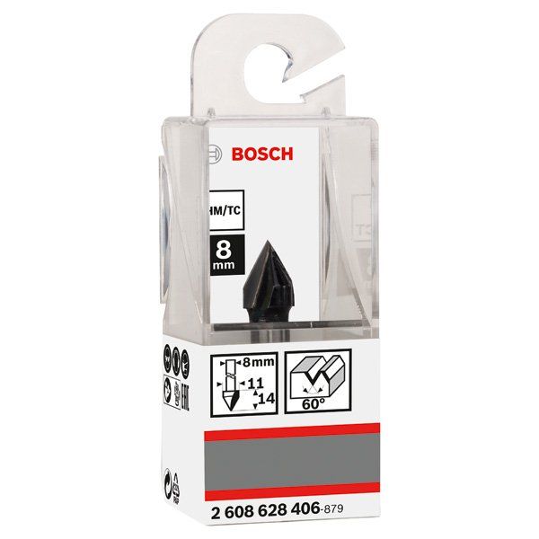 Bosch - Fräser PRO V-Nutfräser, 60° 2608628406 x 11, Schaft 8 mm