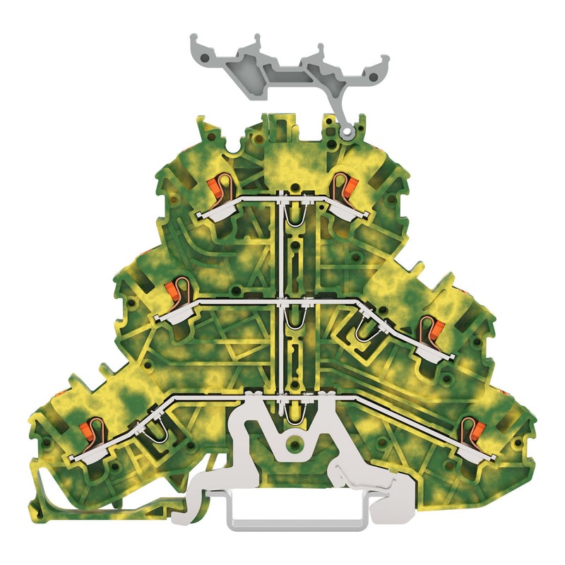 WAGO GmbH & Co. KG - Durchgangs-Reihenklemme Dreistockklemme 2200-3237 gn-ge − 40 Stück