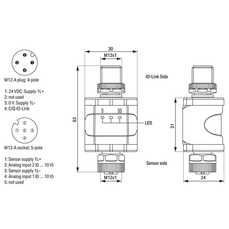 WAGO - Feldbus, Dez. Peripherie - Analoges Ein-/Ausgangs-Modul 2-Kanal-Analogeingang 765-2702/200-000 IOLinkConverter0-10V