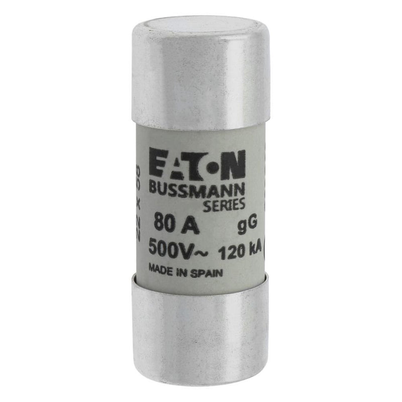 Eaton - Zylindrische Sicherung Sicherungseinsatz Nieders. CYLINDRICA#C22G80 80A AC 500V 120kA − 10 Stück